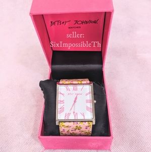 Betsey Johnson Pink Roses Watch w/Box